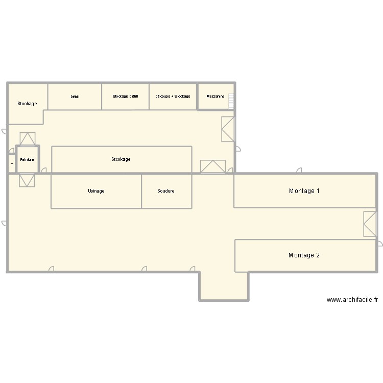 Plan initial. Plan de 14 pièces et 1473 m2