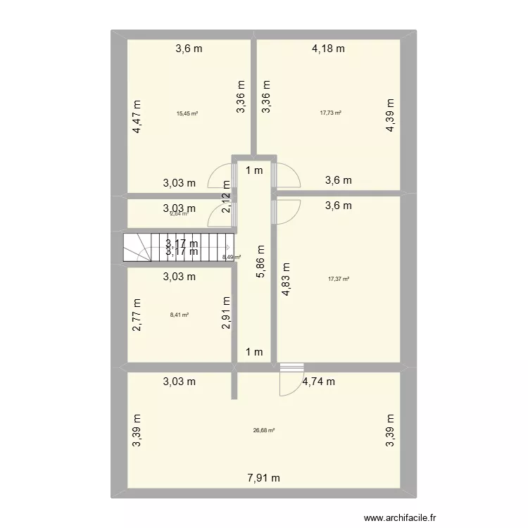 1er &eacute;tage - Maison Sainte C&eacute;cile . Plan de 