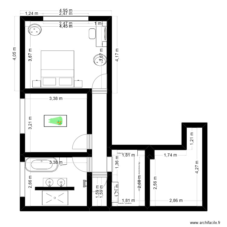 PLAN 2. Plan de 6 pièces et 53 m2