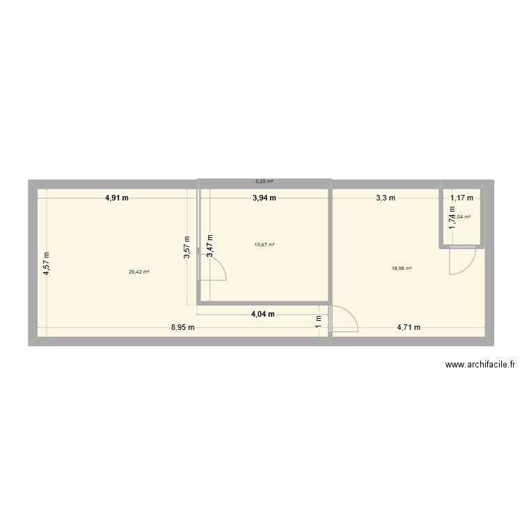 city vision. Plan de 5 pièces et 61 m2
