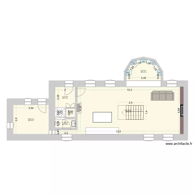 Plan rdc 3ème version projet. Plan de 7 et 73 m² Plan rdc 3ème version projet. Plan de 7 et 73 m²