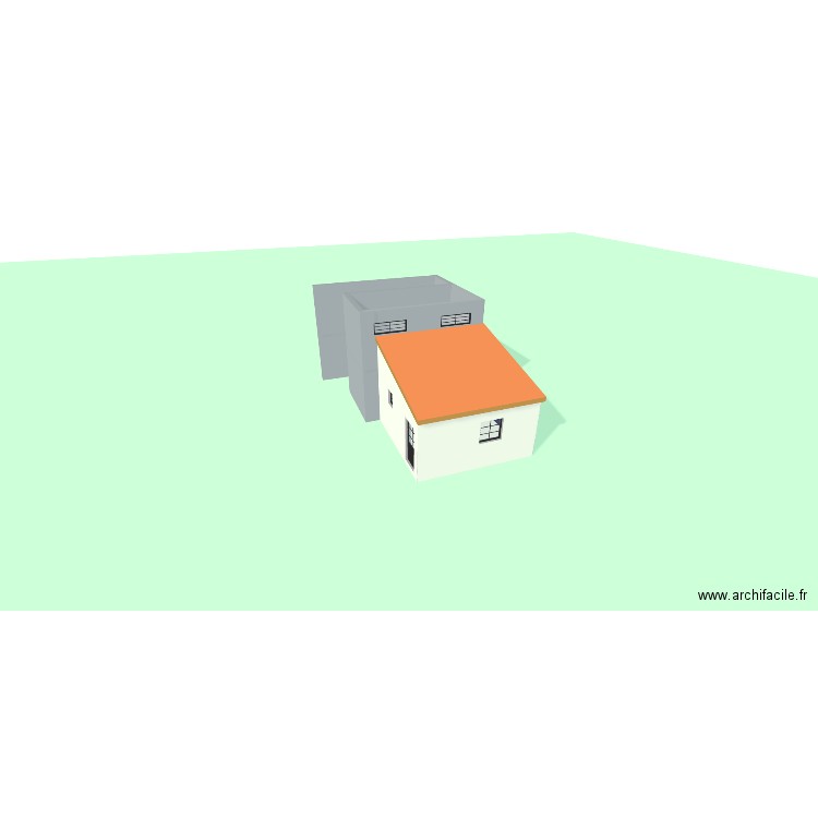 extention. Plan de 5 pièces et 76 m2