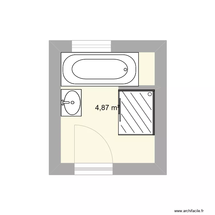 Salle de bain baignoire longue. Plan de Salle de bain baignoire longue. Plan de