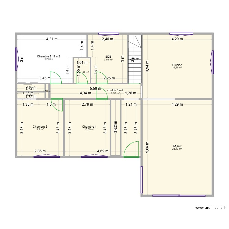Chaucenne. Plan de 0 pièce et 0 m2