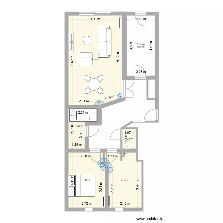 Projet st mich. Plan de 7  et 63 m²