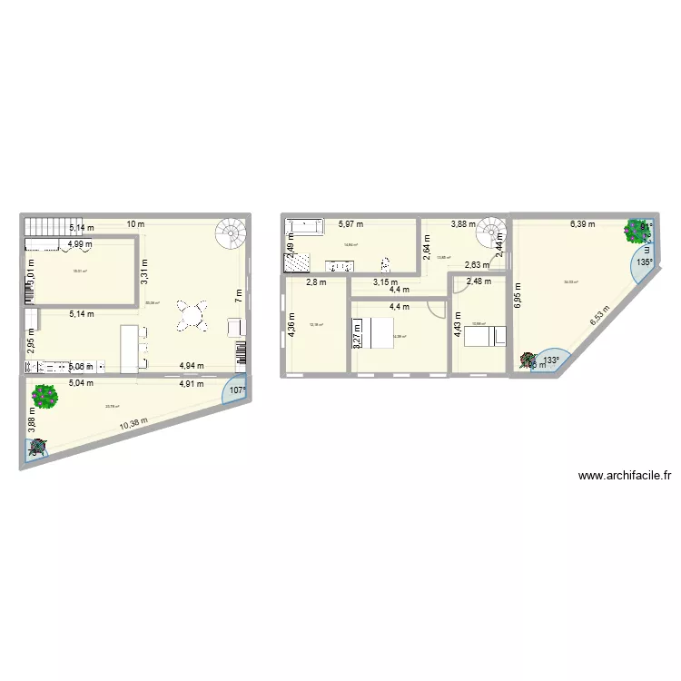 duplex familiale projet L2.1. Plan de 