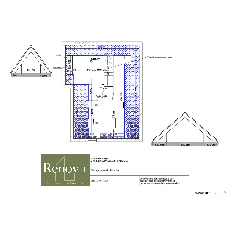 Plan agencement combles LEPAILLEUR . Plan de 0 pièce et 0 m2