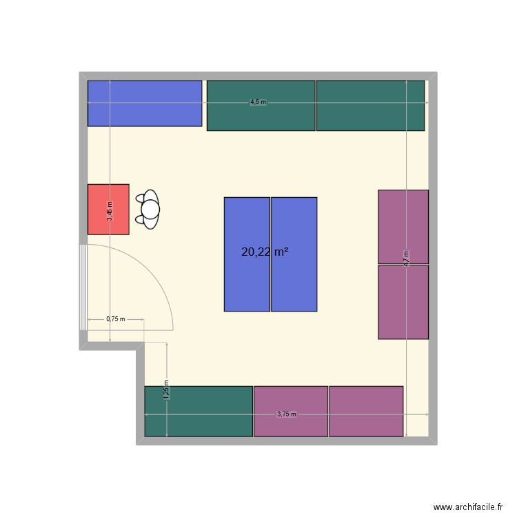 RESERVE GASTRO. Plan de 1 pièce et 20 m2