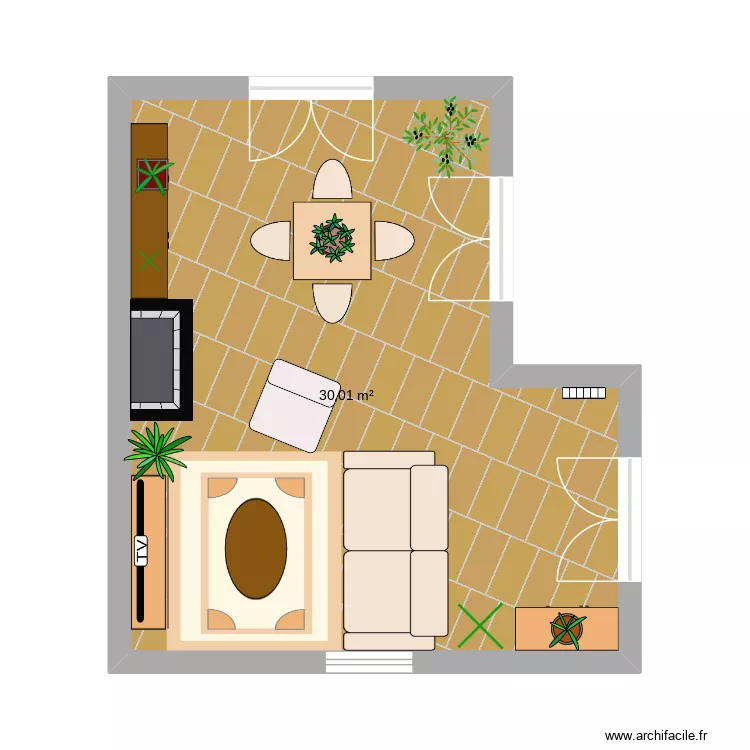 Maison Dordogne. Plan de 1  et 30 m²
