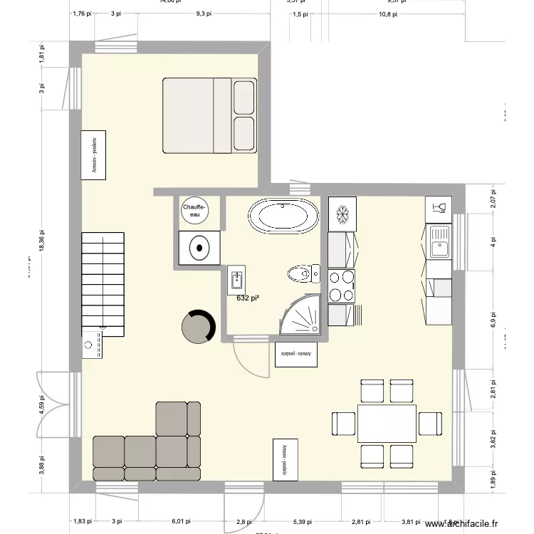 98 CSF-1. Plan de 1 Pièce et 59 m² 98 CSF-1. Plan de 1 Pièce et 59 m²