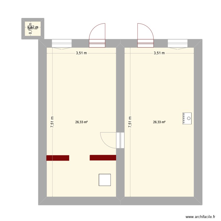 Millé Appart sur jardin. Plan de 3 pièces et 53 m2
