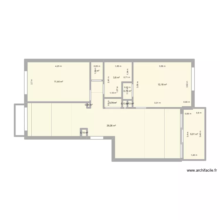 appart heidi carrelage. Plan de 12  et 65 m²