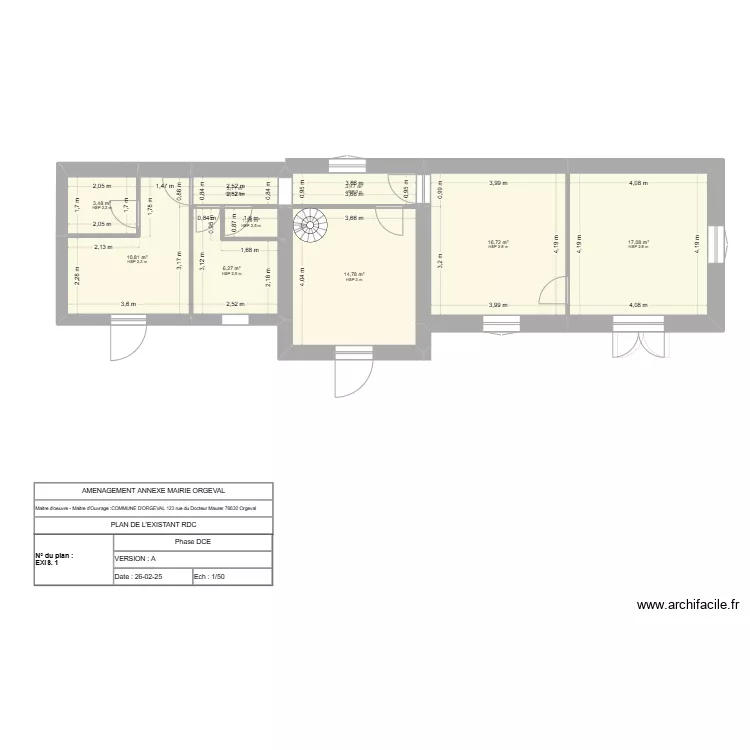 Annexe Mairie Existant. Plan de 