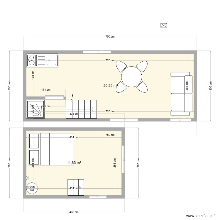 Aza tiny house. Plan de 0 pièce et 0 m2