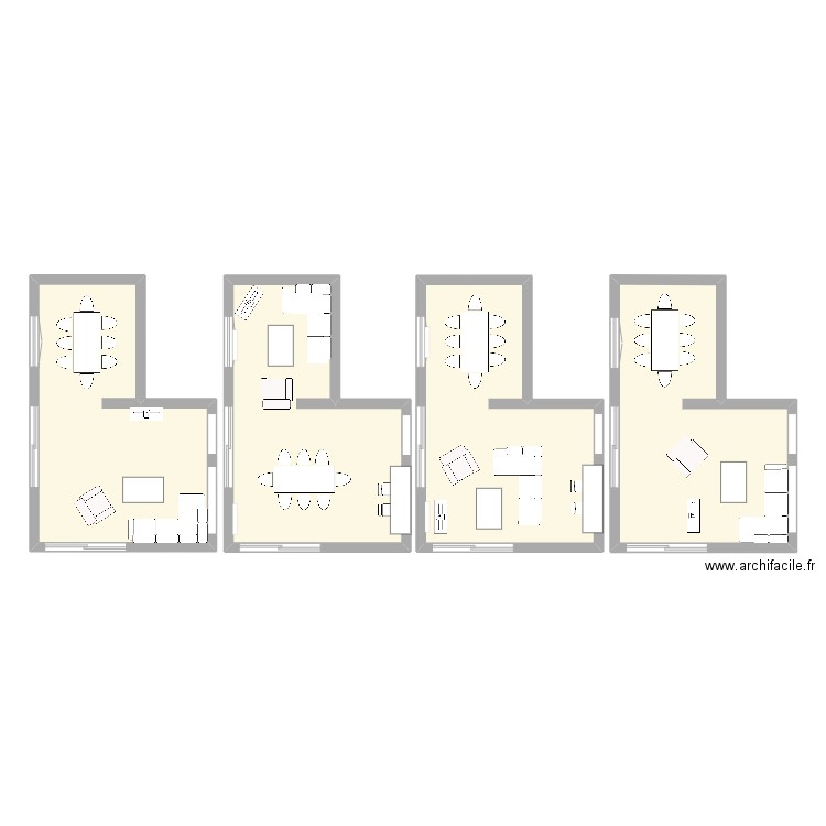 test salons. Plan de 4 pièces et 121 m2