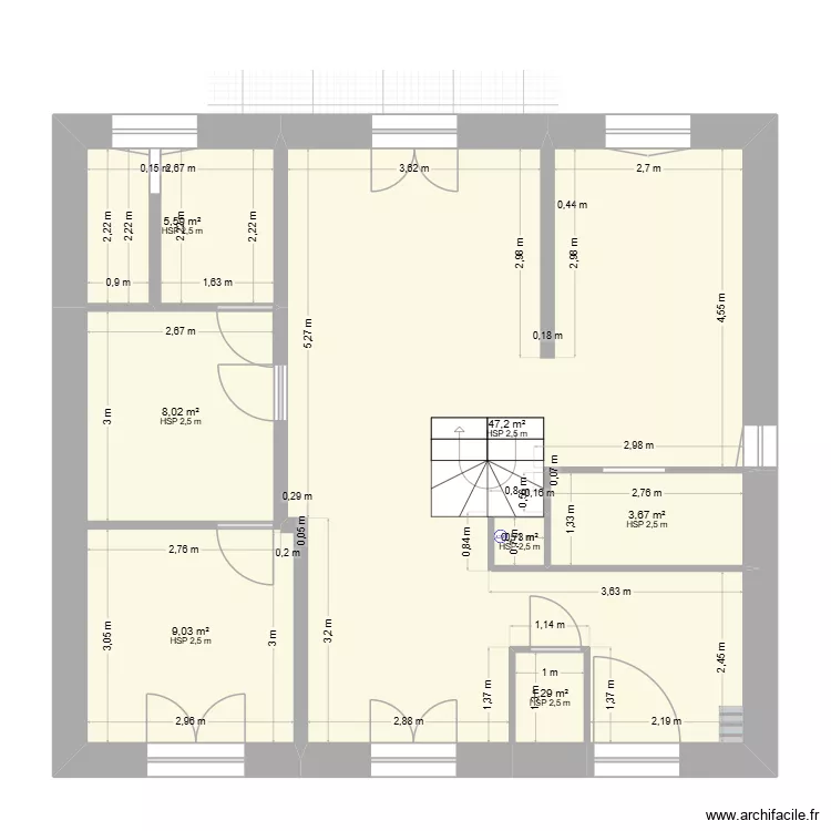 Baron. Plan de 7  et 75 m²