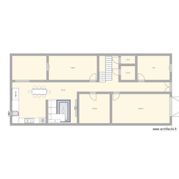 123. Plan de 7 pièces et 149 m2