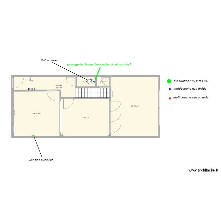 cochez rdc plomberie Vincent. Plan de 0 pièce et 0 m2