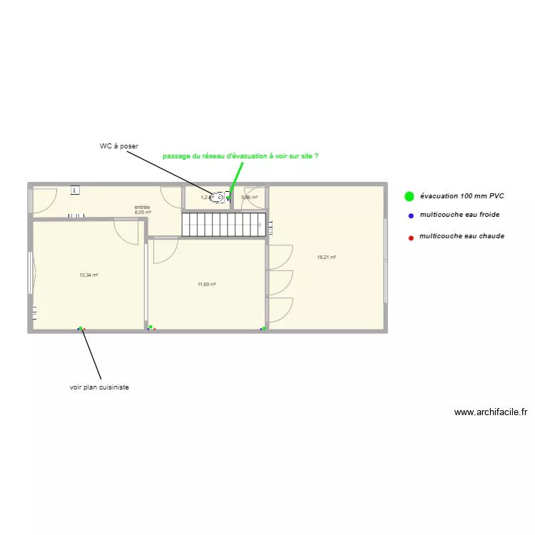 cochez rdc plomberie Vincent. Plan de 