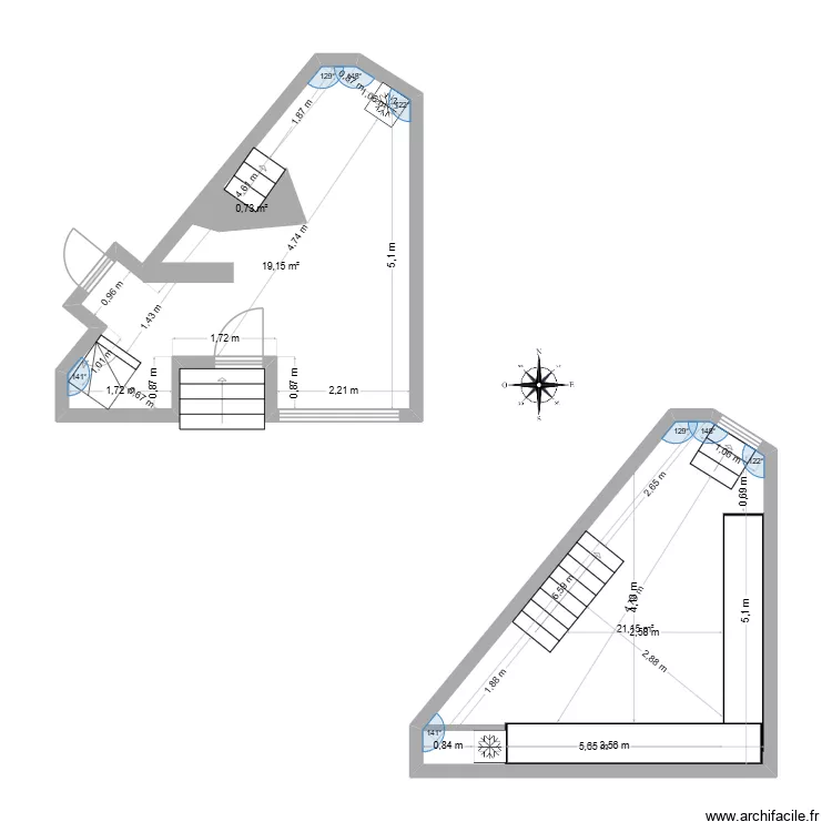 miam express. Plan de 3  et 42 m²