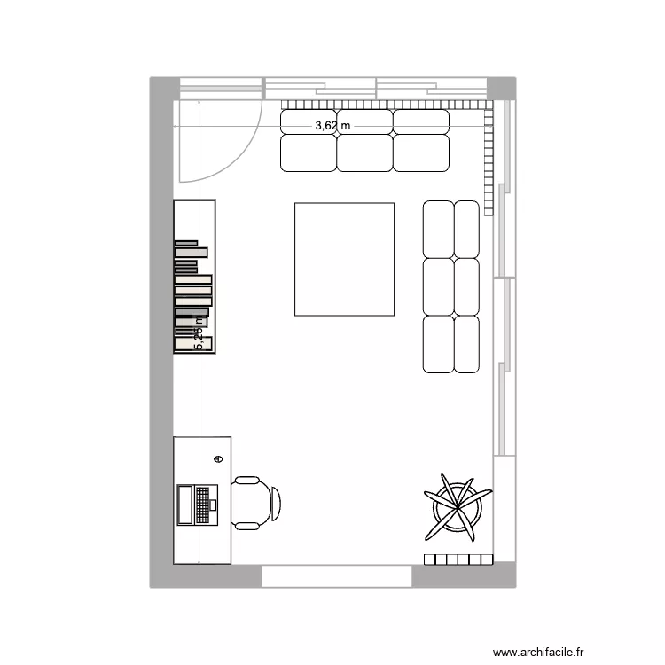 Véranda. Plan de 1 Pièce et 19 m² Véranda. Plan de 1 Pièce et 19 m²