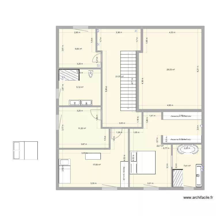 08.12 SEVAL. Plan de 8  et 128 m²