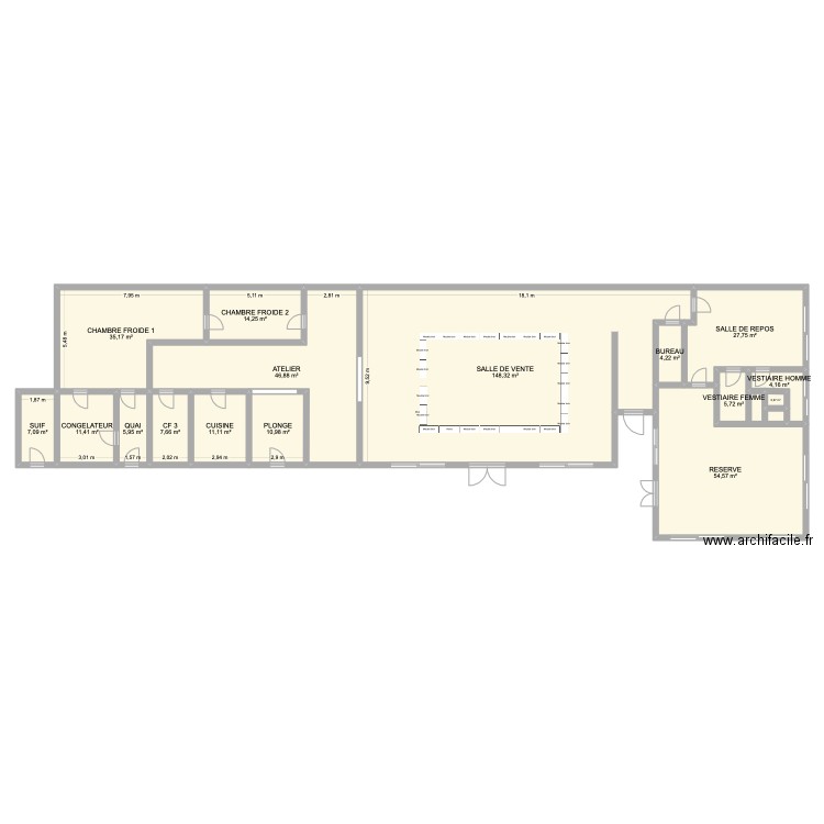 BOUCHERIE 3. Plan de 20 pièces et 496 m2