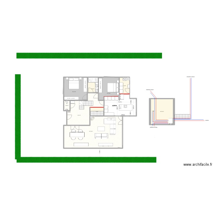 cuisine 3. Plan de 9 pièces et 125 m2