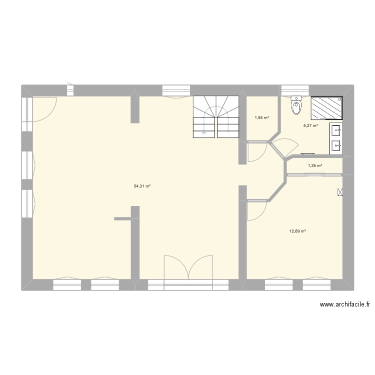 Maison clt variante 2 sdb rdc. Plan de 5 pièces et 75 m2