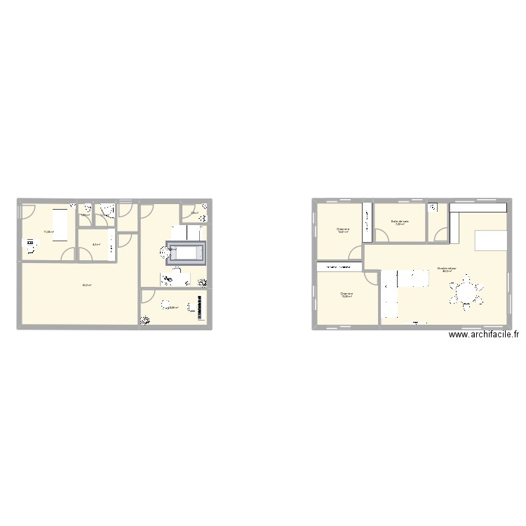 Construction espace multi. Plan de 12 pièces et 157 m2