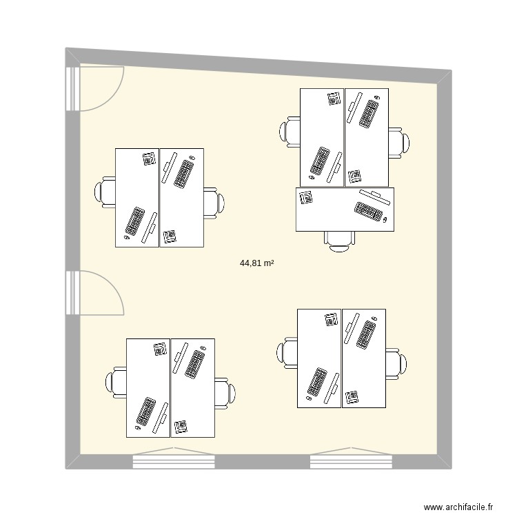 P0107. Plan de 1 pièce et 45 m2