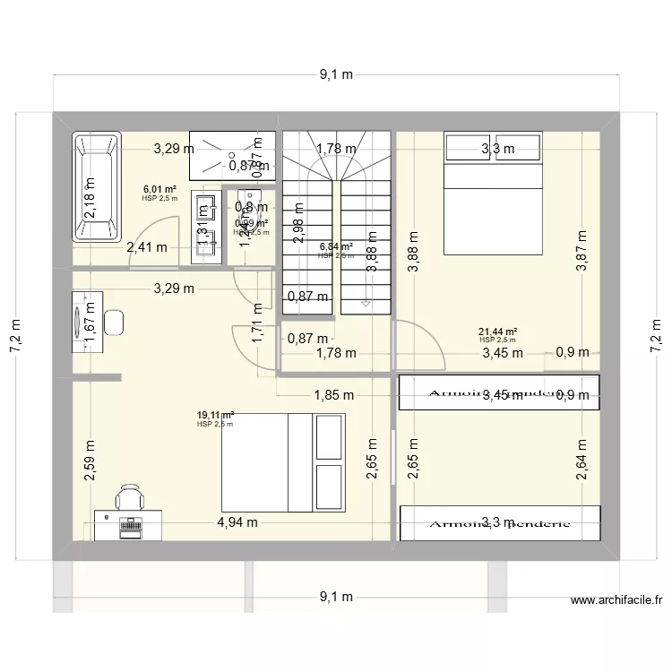 maisons Laffite plan dernier étage V7. Plan de 8 et 107 m² maisons Laffite plan dernier étage V7. Plan de 8 et 107 m²