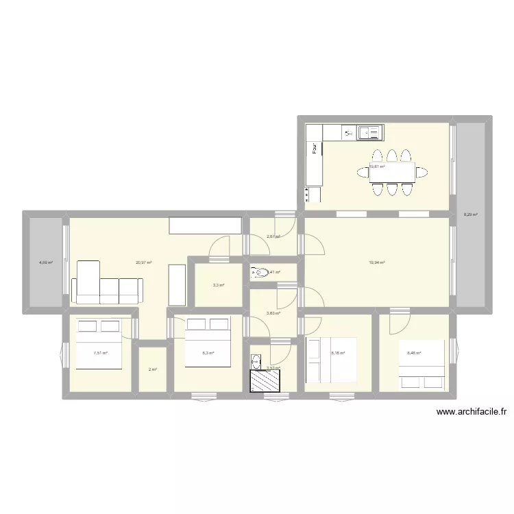 cruseilles surf. Plan de 