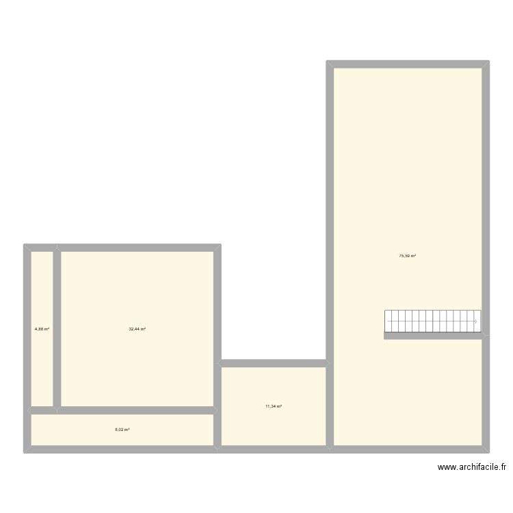 varrains. Plan de 5 pièces et 132 m2