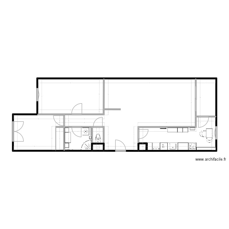 plan salles d\'eau. Plan de 7 pièces et 79 m2