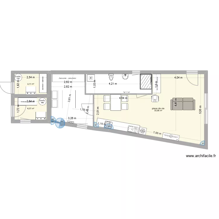 loc3. Plan de 4  et 42 m²
