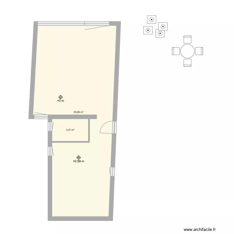 local. Plan de 2 Pièces et 54 m² local. Plan de 2 Pièces et 54 m²