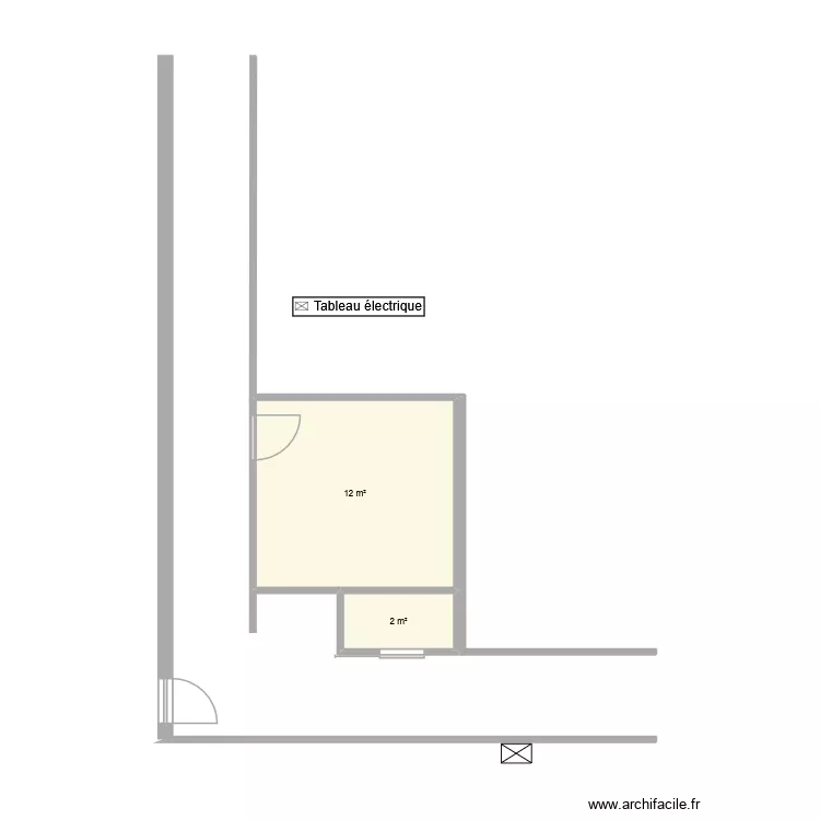 TP maison - couloir chambre WC vierge. Plan de 2 Pièces et 14 m² TP maison - couloir chambre WC vierge. Plan de 2 Pièces et 14 m²