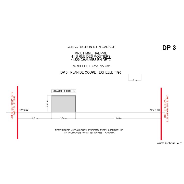 DP 3 HALIPRE. Plan de 0 pièce et 0 m2