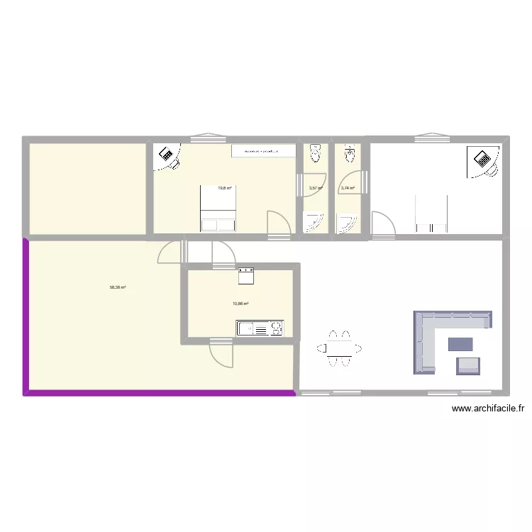 plan etage. Plan de 5  et 96 m²