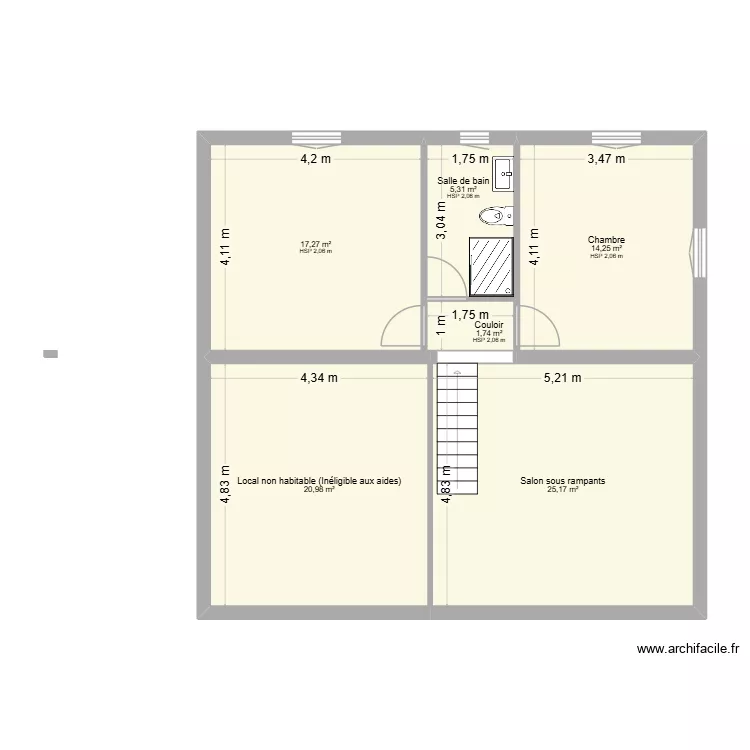 PROJET LACROIX ETA. Plan de 6  et 85 m²