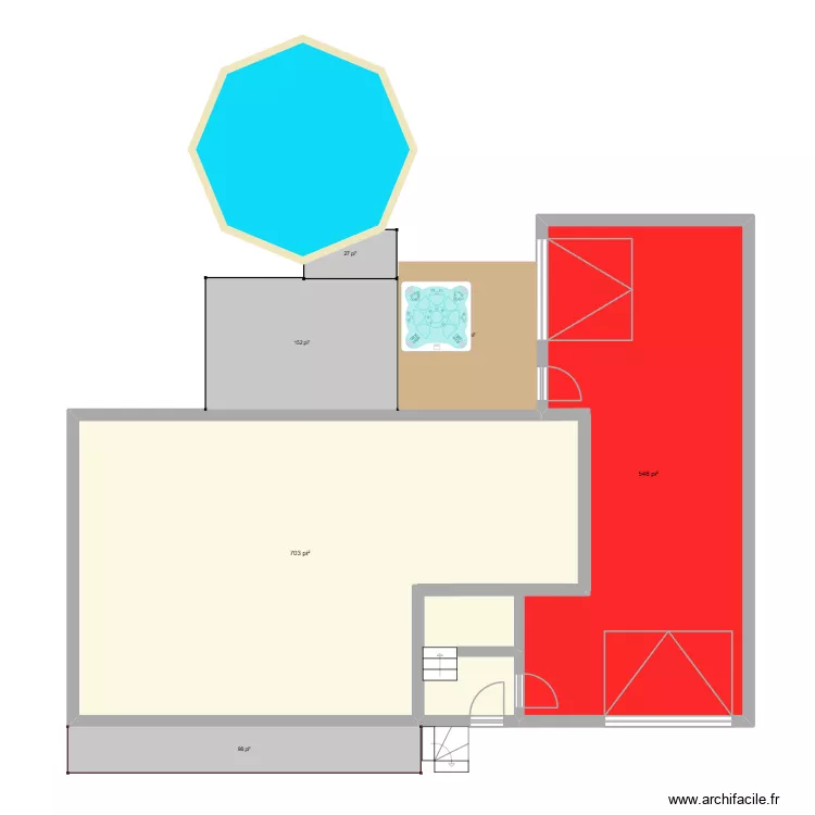 Plan Marc. Plan de 2 Pièces et 121 m²