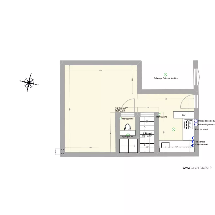 Riad Lahkmiss projet. Plan de 18  et 225 m²