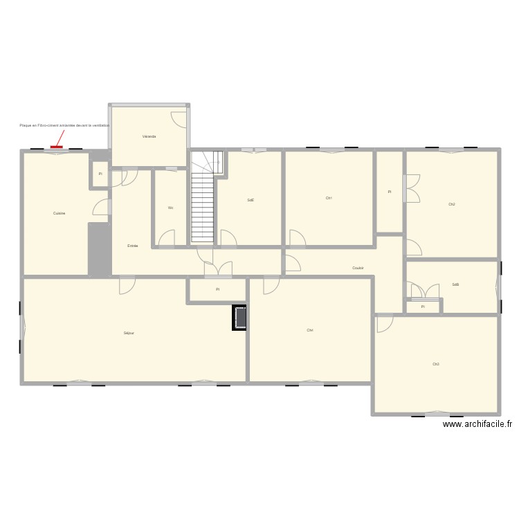 Tardy. Plan de 19 pièces et 282 m2
