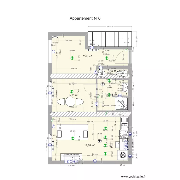 Appartement N&deg;6. Plan de 