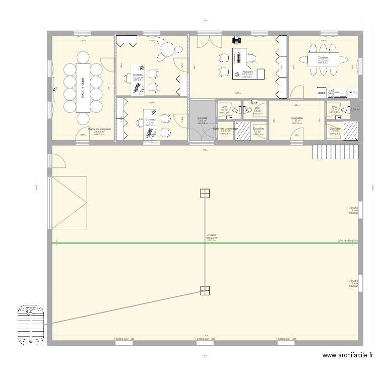 RAMAMECA. Plan de 15 pièces et 296 m2