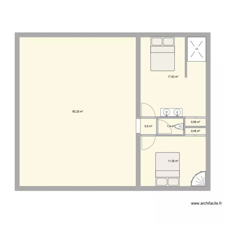 Hypothèse 3. Plan de 7 et 93 m² Hypothèse 3. Plan de 7 et 93 m²
