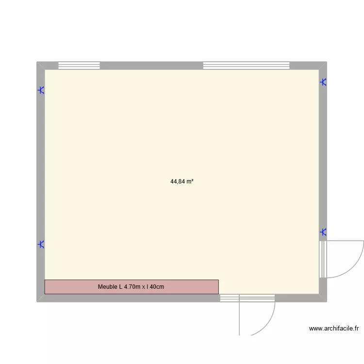 Classe Leatitia AC- M1. Plan de 1 Pièce et 45 m² Classe Leatitia AC- M1. Plan de 1 Pièce et 45 m²