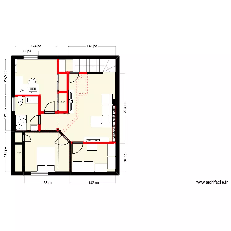 Karele Sous-sol 2. Plan de 3  et 63 m²