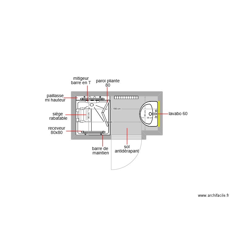 macaray. Plan de 1 pièce et 2 m2